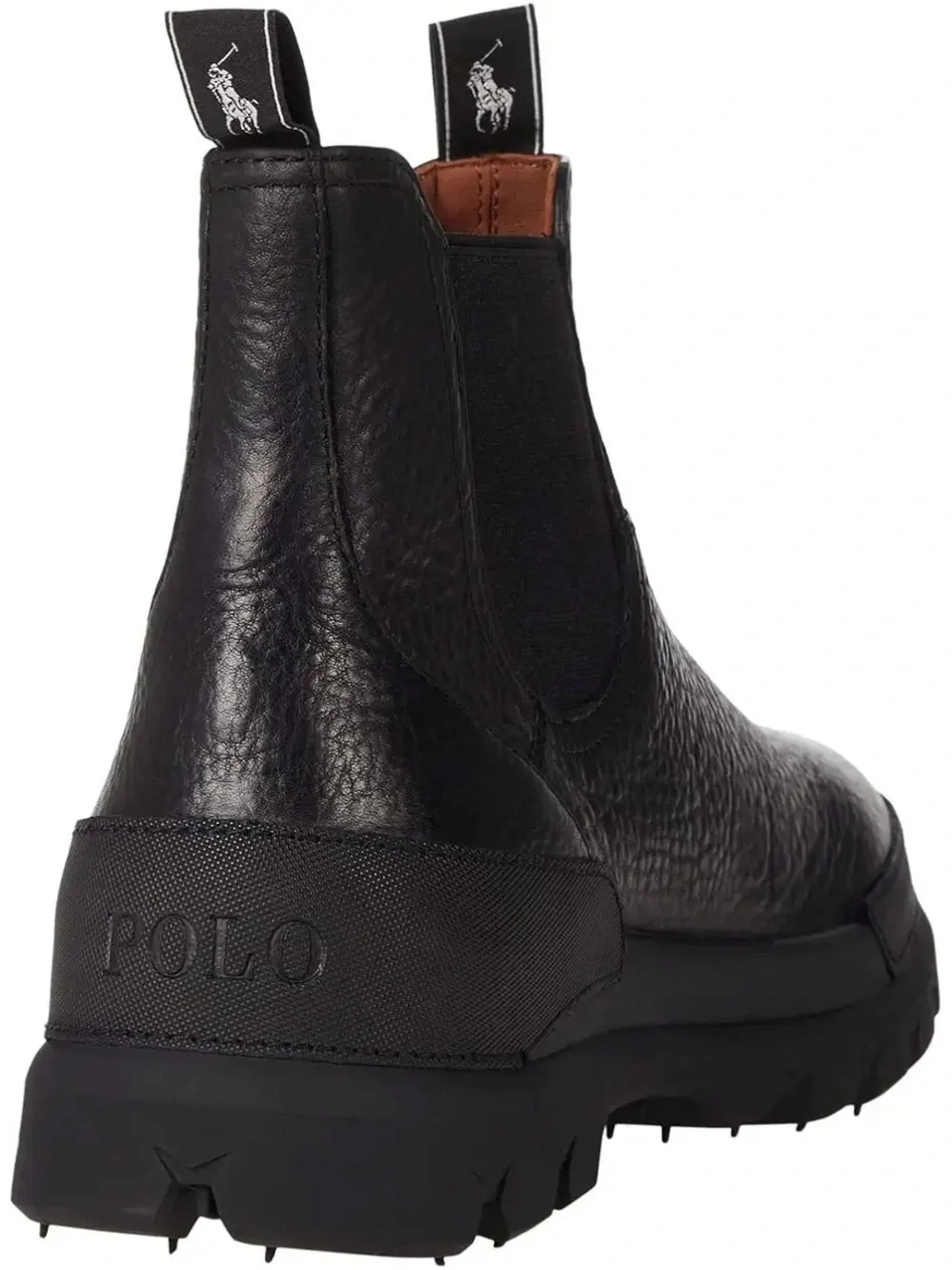 Polo by Ralph Lauren Black Pebbled Leather Chukka Boots